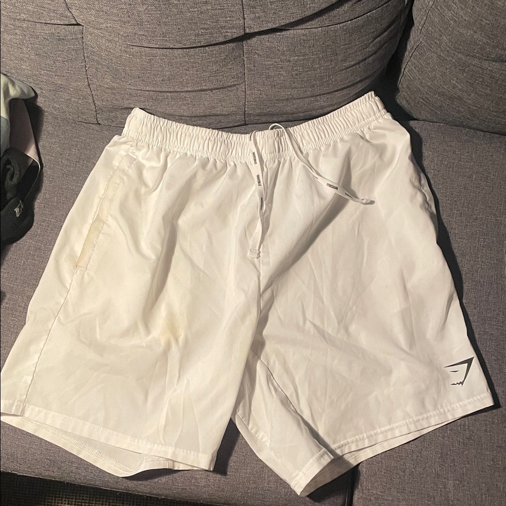 White Gymshark Athletic Shorts